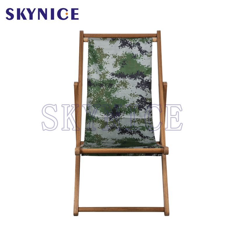 Factory Hot Sale Wooden Canvas Folding Reclining Beach Chair