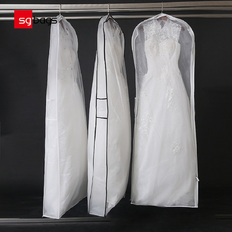 SGW08 2020 egyedi nyomású extra hosszú menyasszonyi lélegző ruha ruhadarab ruhadarab esküvői ruhahoz