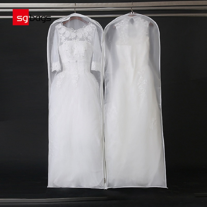 SGW08 2020 egyedi nyomású extra hosszú menyasszonyi lélegző ruha ruhadarab ruhadarab esküvői ruhahoz