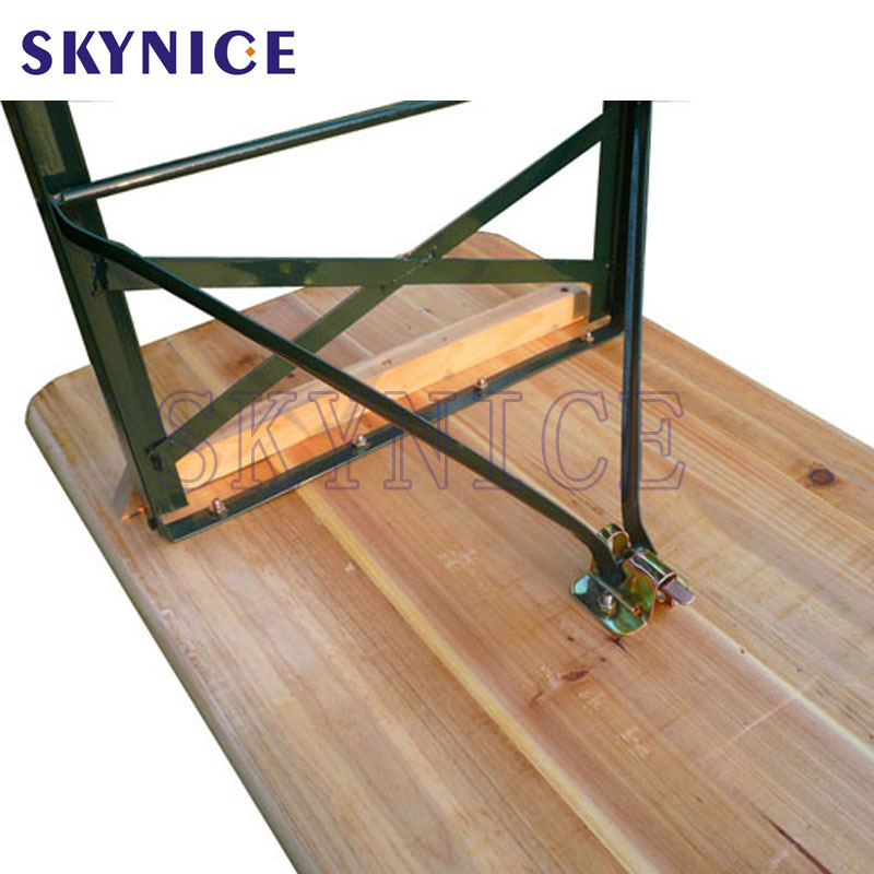 Erős kültéri fa összecsukható söröző asztal sörpadral