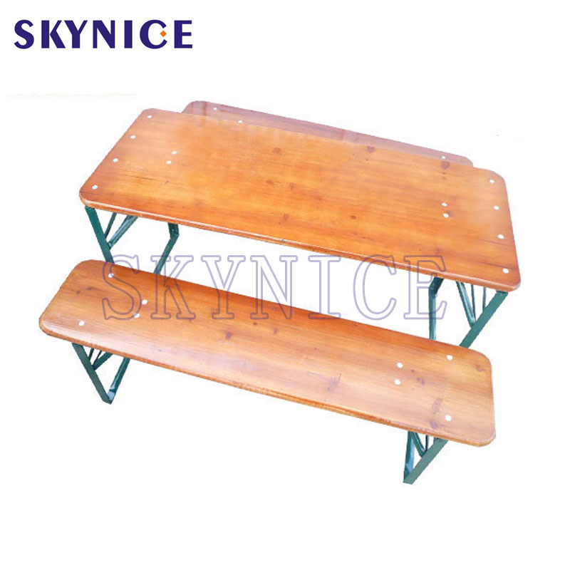 Fa kültéri bútor étkező hordozható összecsukható asztal és székek