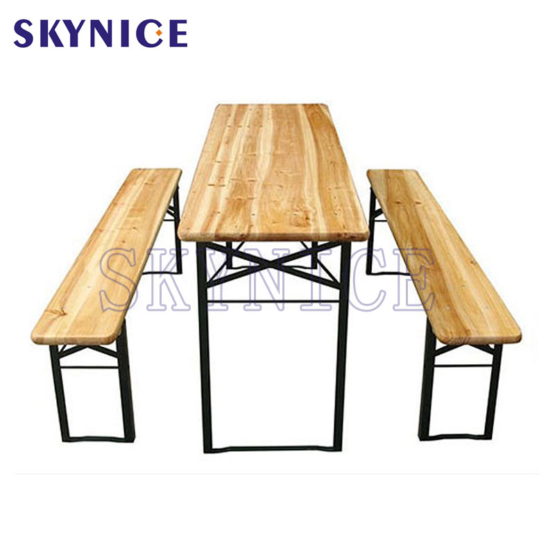 Divat népszerű időjárásálló kerti összecsukható fa sör asztalkészlet