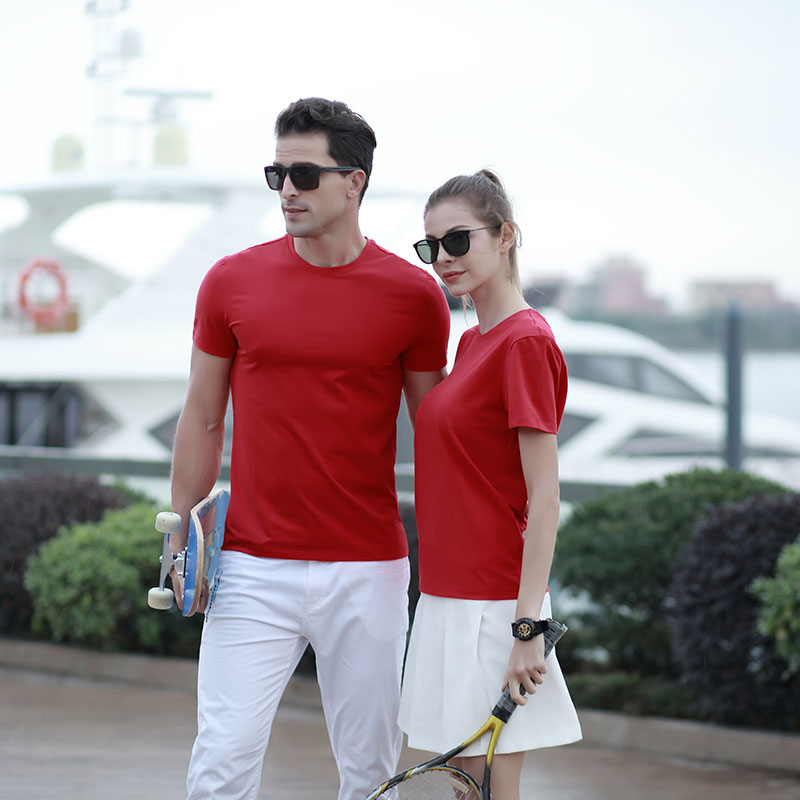 # M8001-Crewneck póló rövid ujjú pamut