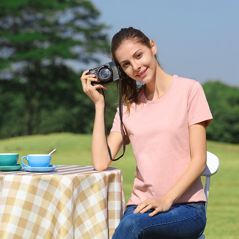 # M8002-Crewneck póló rövid ujjú pamut