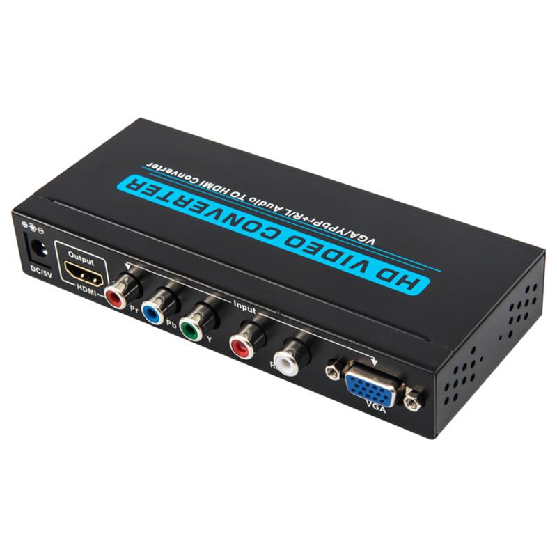VGA \/ YPbPr + R \/ L Audio to HDMI Converter 1080P