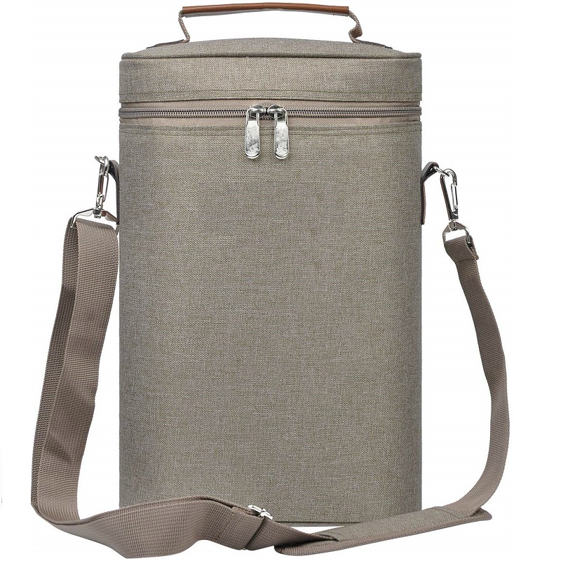 SGC32 egyedi szigetelt Tote bor piknik táska Nagykereskedelem Utazott párnázott fogantyúval ellátott boros táska 2 üveg állítható vállpánttal