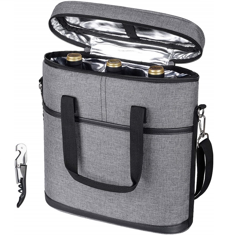 SGC33 nagykereskedelemű, szigetelt boros utazótáska 3 üveges borból készült táskatartó hordtáska boros ajándéktasakok