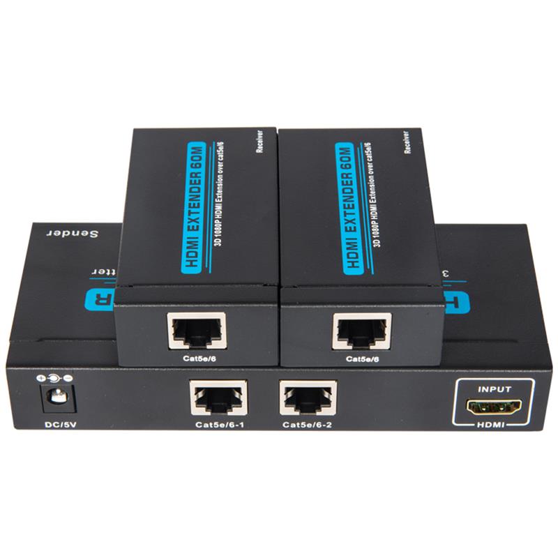 2 portos UTP HDMI 1x2 elosztó egyetlen Cat5e \/ 6 felett, 2 vevővel, 60 m-ig