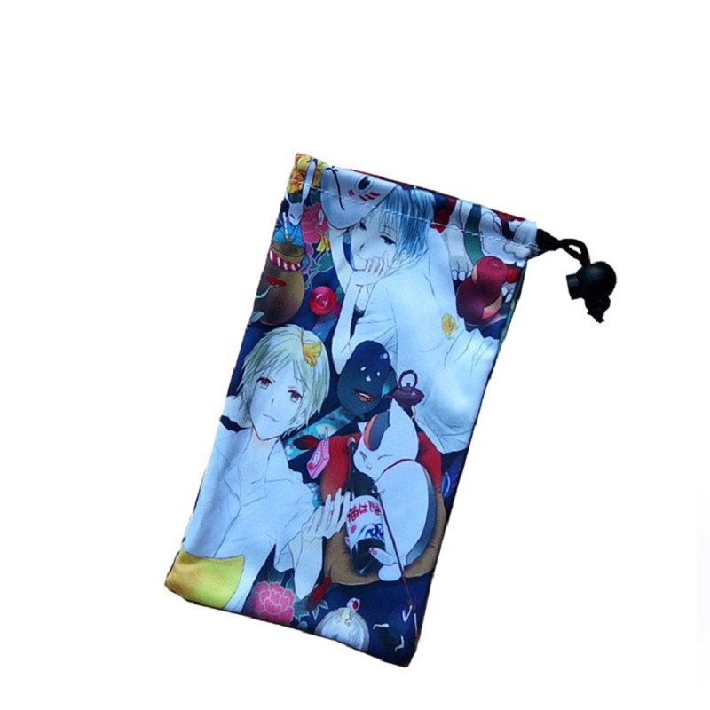 SGS60 egyedi méretű, nyomtatott, nagy fekete, húzózsinórral, bársonyos ruhával ellátott porzsák ajándékhoz