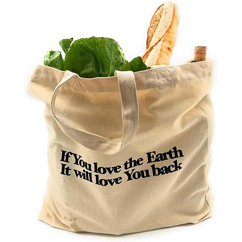 SG64 Heavy Duty Organtice Vegetable Fruit Shopping Bag Cotton Canvas Tote Bags egyedi nyomtatott logóval
