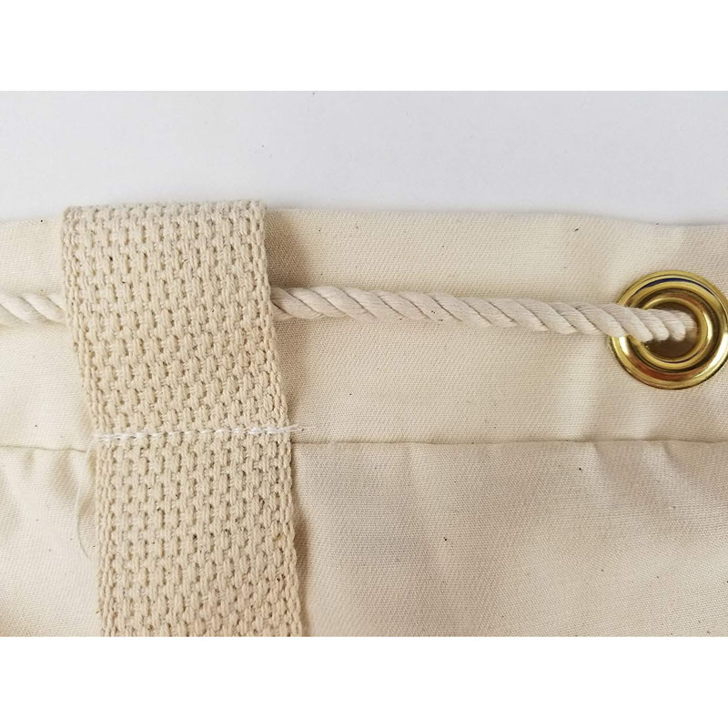 SG71 Eco-Friendly Organic Cotton Canvas Duffle Printable Hotel Drawstring Laundry Wash Bag Heavy Duty