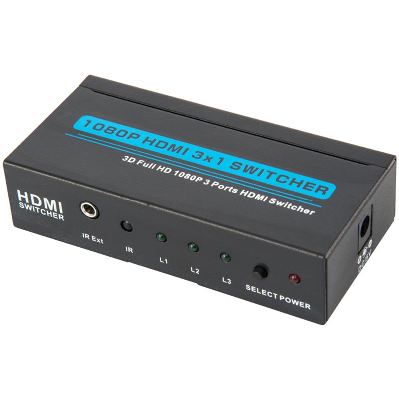 V1.3 HDMI 3x1 kapcsoló támogatja a 3D Full HD 1080P-t