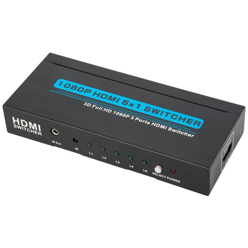 V1.3 HDMI 5x1 kapcsoló támogatja a 3D Full HD 1080P-t