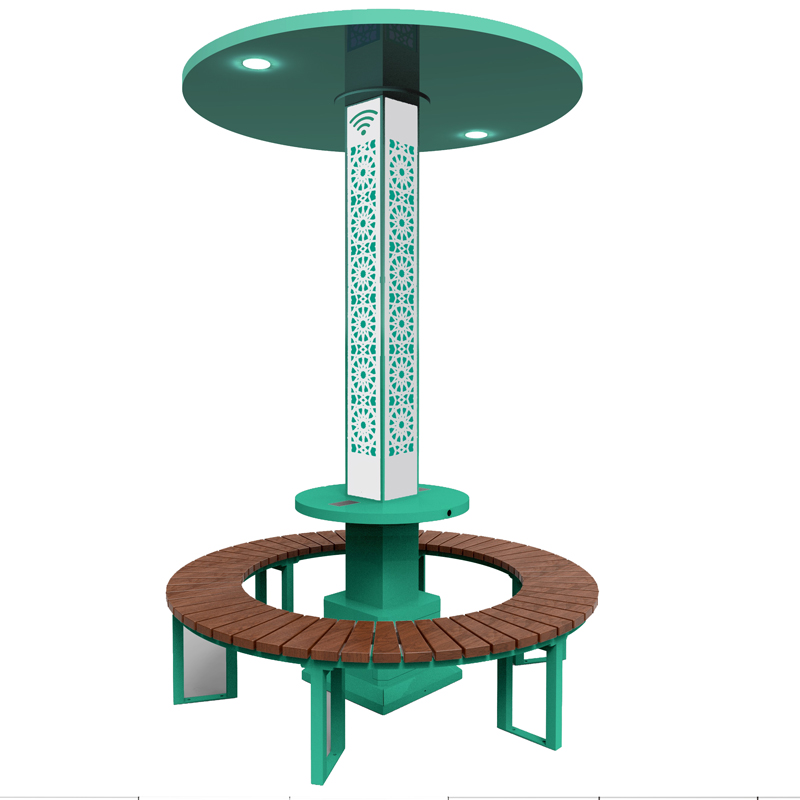 A napenergiával működő Smart Park Wooden Bench Automata Muszlim Iszlám Imádkozó Órával AZ AZAN Prayer Imuer Agrisl