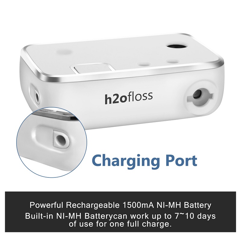 H2ofloss®Travel Water Dentar Flosser Rechergeble and Cordless Oral Irligator for Teeth Cleaning with 400ml Water Reservoir(HF-3)