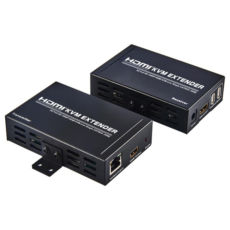 HDMI KVM Extender 60m felett, egyetlen kat5e \/ 6 alatt, támogatja a Full HD 1080P-t