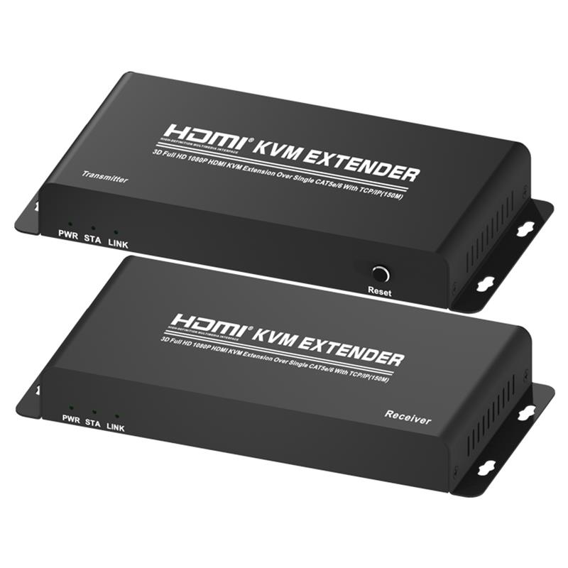 HDMI KVM Extender 150m felett, egyetlen CAT5e \/ 6 felett, TCP \/ IP támogatással, Full HD 1080P