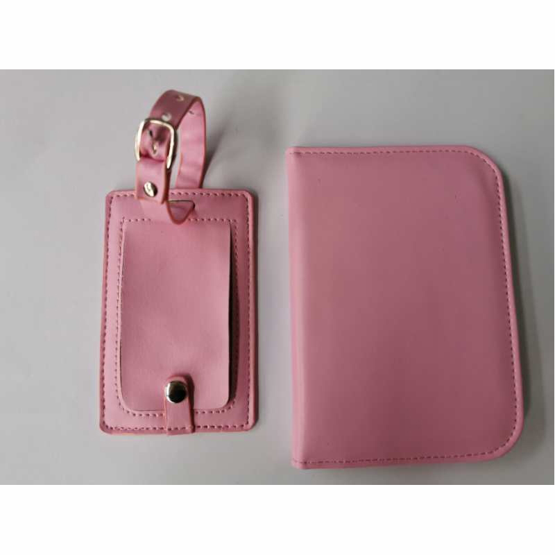 PU bőrszínű poggyászcímke és útlevél