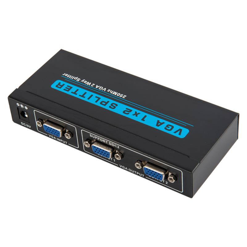 250MHz kétirányú VGA 1x2 Splitter támogatás 1080P