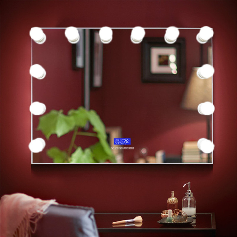 Dekorációs Szépség Vanity Touch Screen Bluetooth Mirror Wall-ra szerelt hollywoodi hiúsági tükör