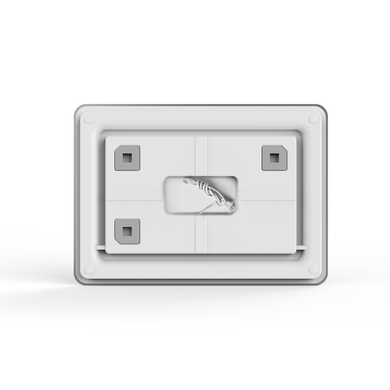 Nagyméretű, teljes hosszúságú, LED-es fürdőszoba tükör, fekete kerettel a kivilágított tükör körül a sminkhez