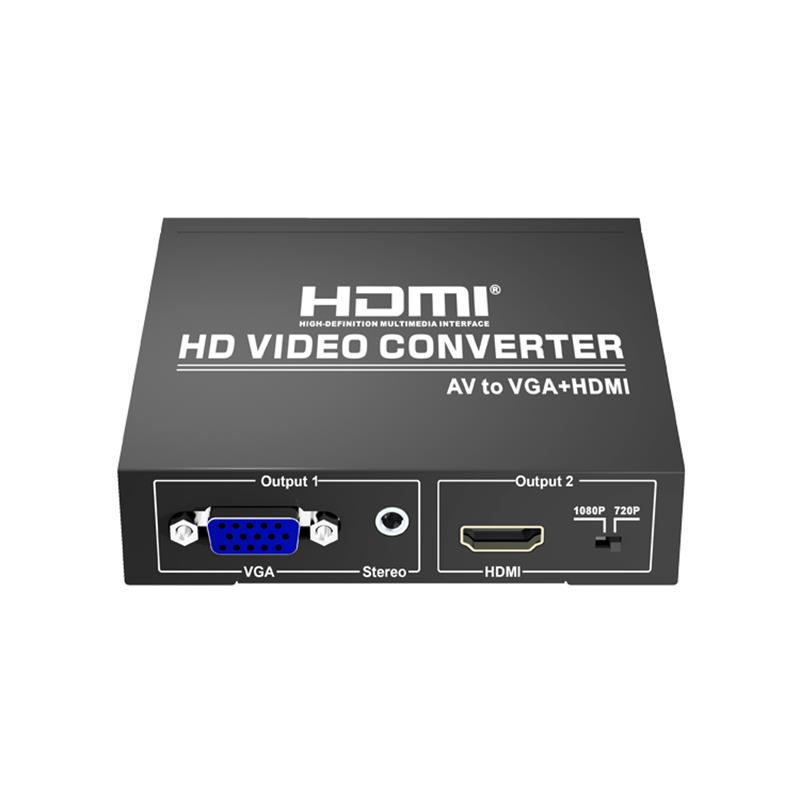 AV-VGA + HDMI átalakító, 720P / 1080P nagyító