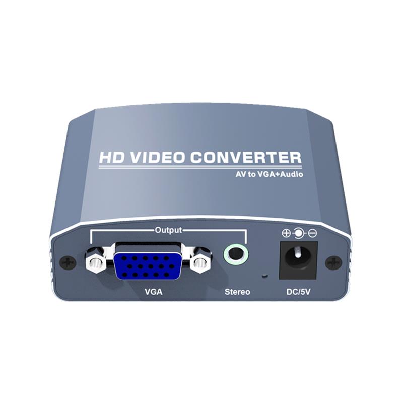 A / V-VGA + sztereó konverter 750P / 1080P méretarányos skálázó