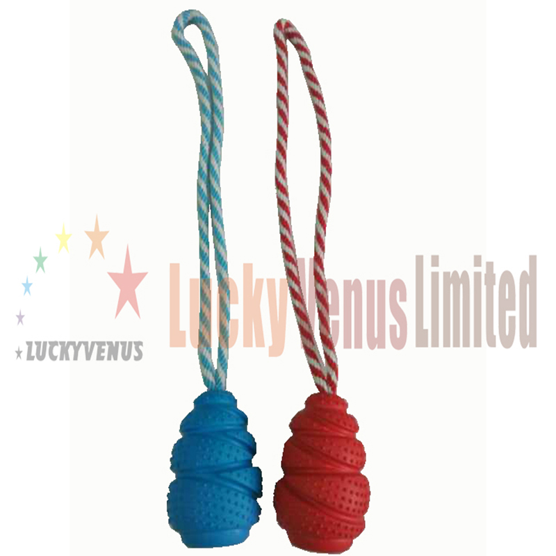 Környezetbarát gumi kutya rágó játék kedvtelésből tartott interaktív játék pamut kötéllel