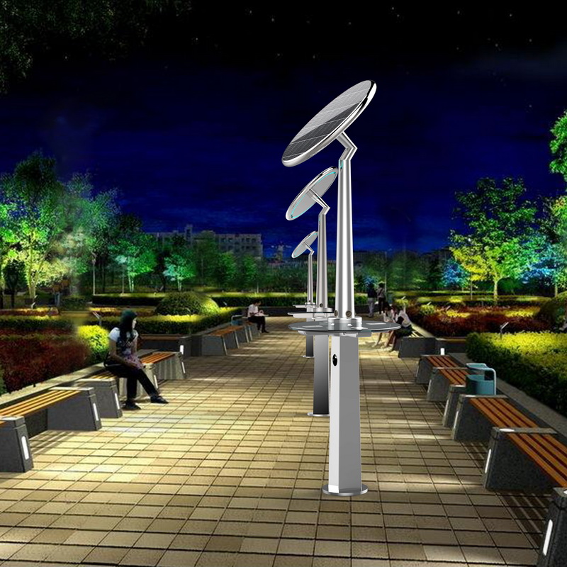 Népszerű intelligens napelemes kültéri utcai bútorok mobiltelefon-töltéshez