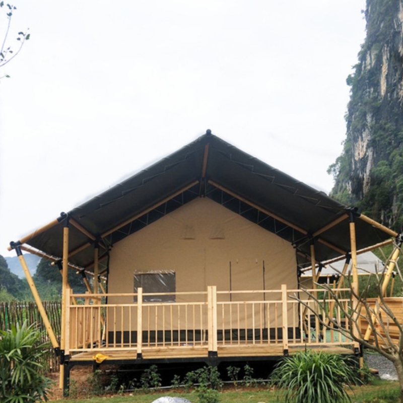 Forró értékesítési faktor Price Vízálló PVC és Canvas Luxus Safari Glamping Tent for Camp