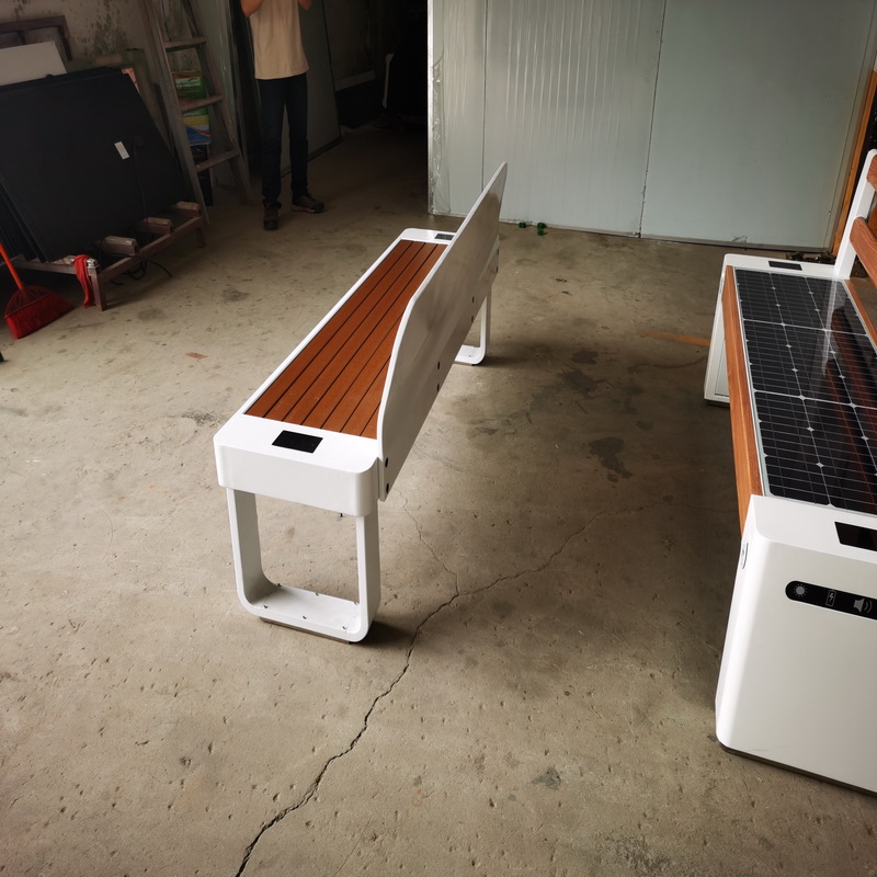 Hot Sale High Quality Bluetooth Smart Wifi USB Charking Gray Color Solar Bench for Park