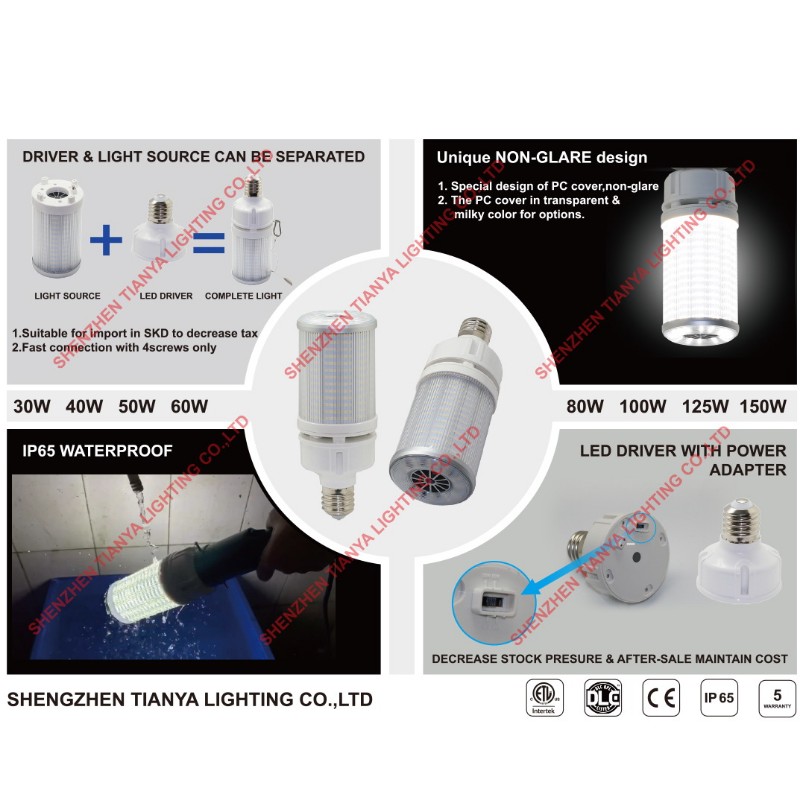 30W 40W 50W 60W 80W 100W 125W 150W kukorica lámpák