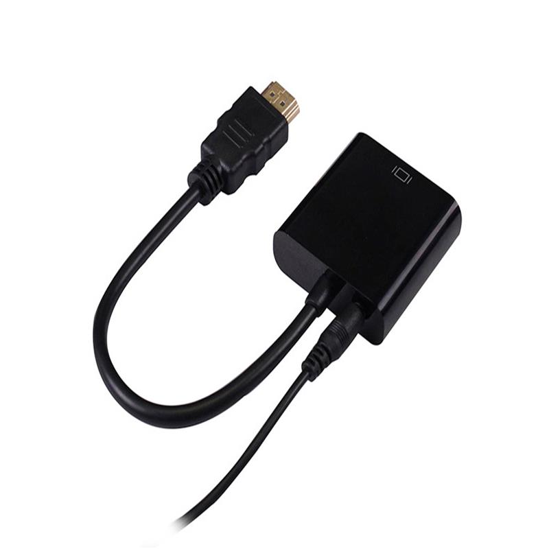 1080P HDMI VGA 15cm Cable 3.5mm audio White/Black Color