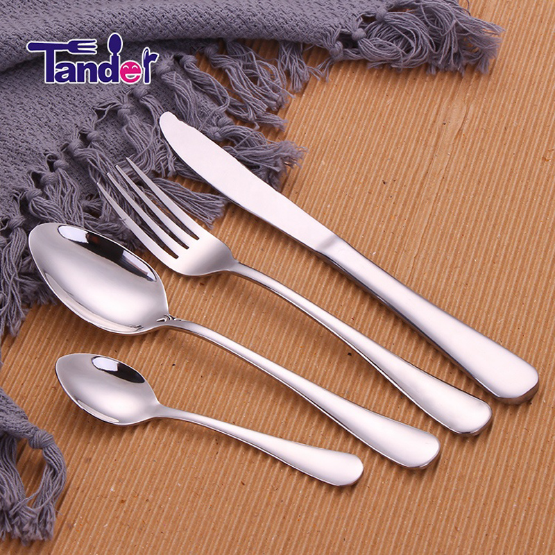 tükörfényező, kiváló minőségű rozsdamentes acél evőeszköz, ezüst inox étkészlet