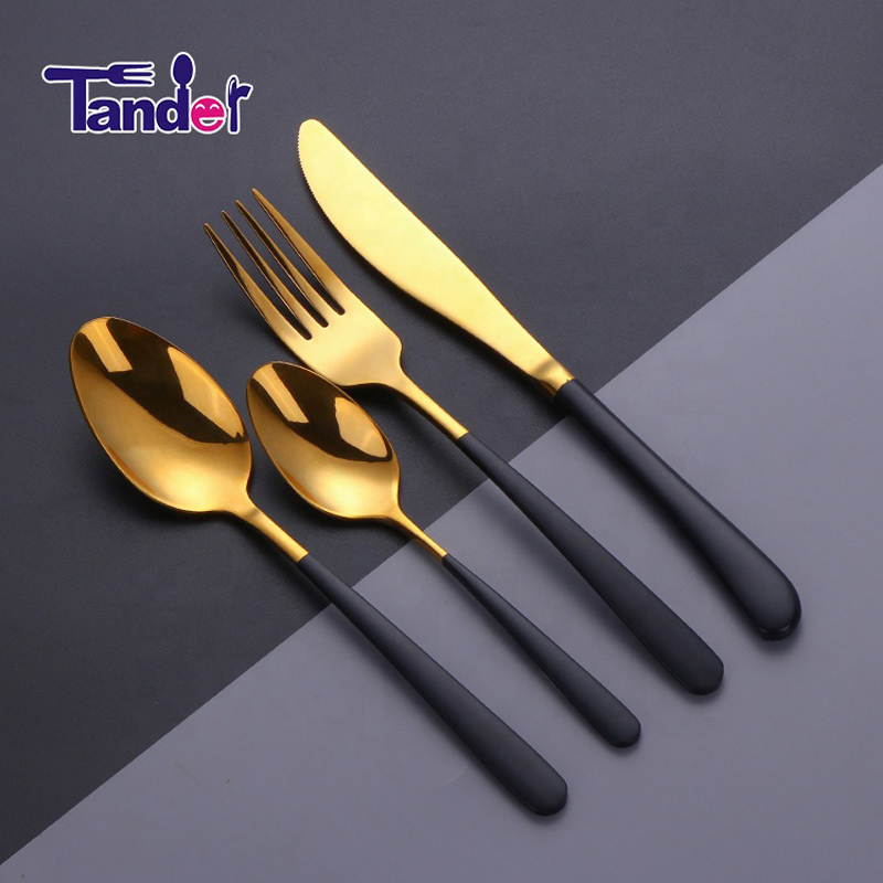 tükrös csiszoló, fekete nyél, minőségi ajándék az arany és a fehér evőeszköz készletéből.