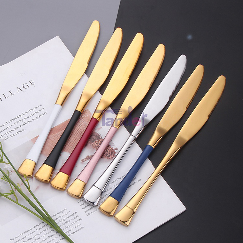 díszes, rozsdamentes acél ezüst és arany vd bevonatú evőeszközök éttermek/esküvők számára