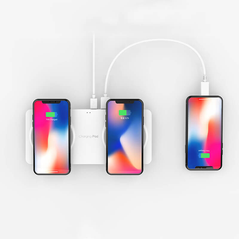 Kettős 10W QI gyors vezeték nélküli töltőpad