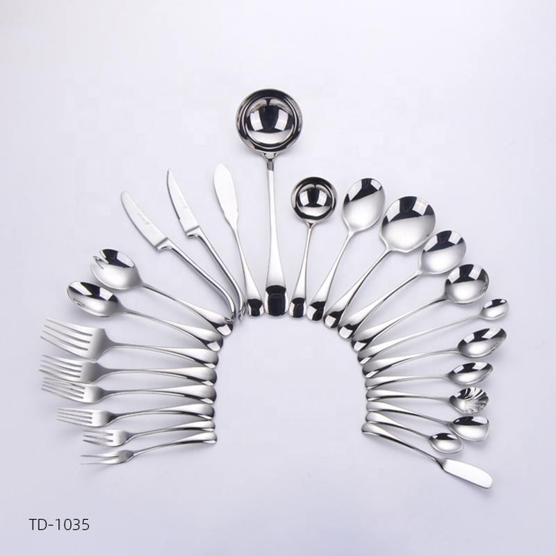 Fordított design Stainless Steel Konyha Étterem Party Tableware Cutlery 24PCS készlet