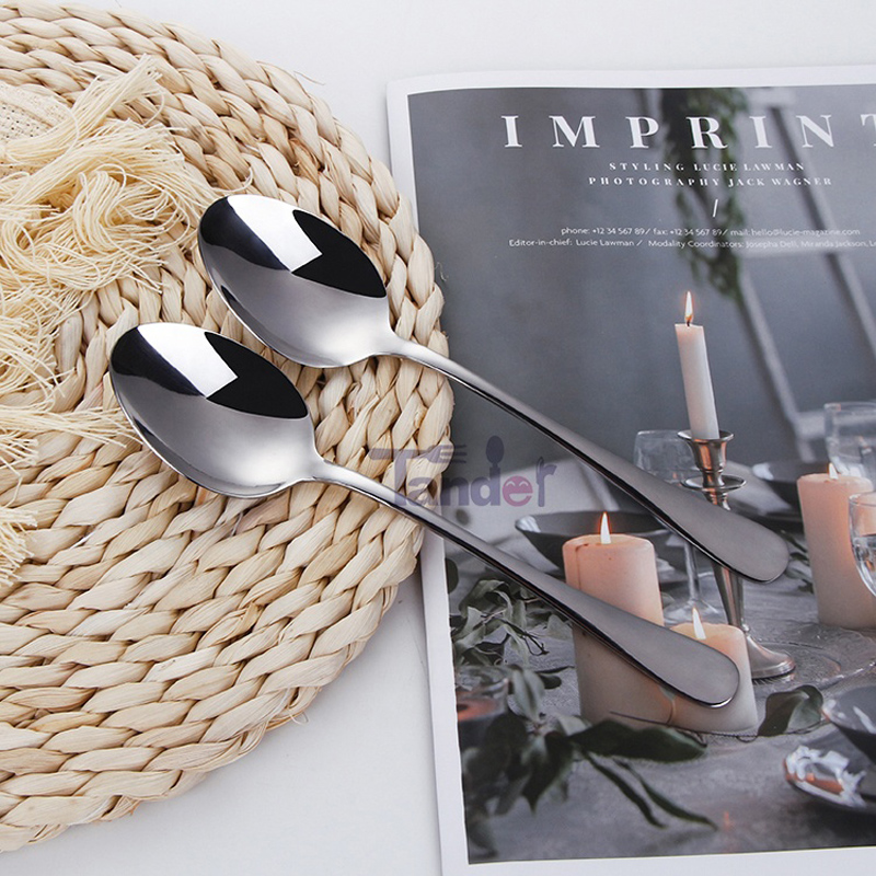 csomag 12 ezüst étkészlet rozsdamentes acélból készült kanálkészlet 12 darabból