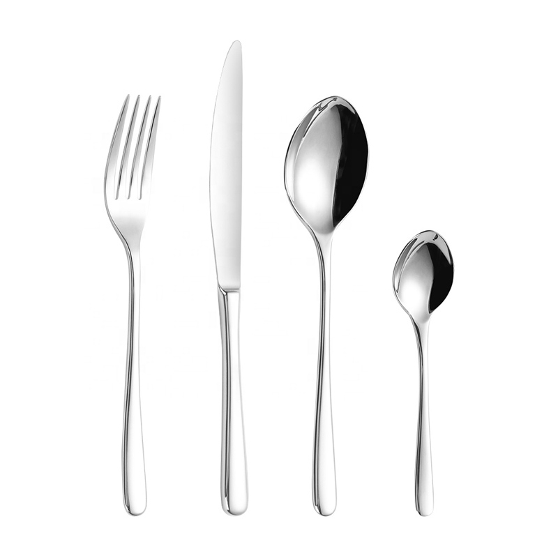Modern Silver Stainless Steel High Quality Silverware Reuble Cutlery Wedding Flatbware készlet