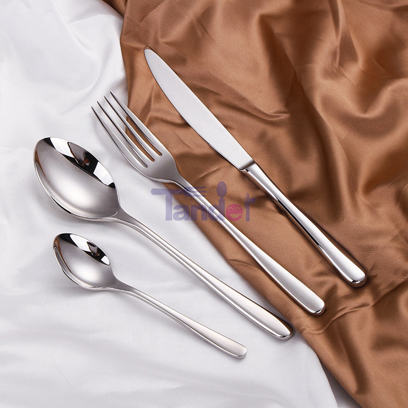 Modern Silver Stainless Steel High Quality Silverware Reuble Cutlery Wedding Flatbware készlet