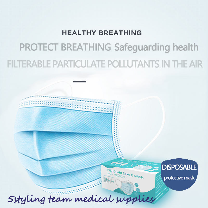 Polgári maszk gyártója spot maszk háromrétegű nem szőtt olvadt fúvott ruhával védő porálló eldobható maszk