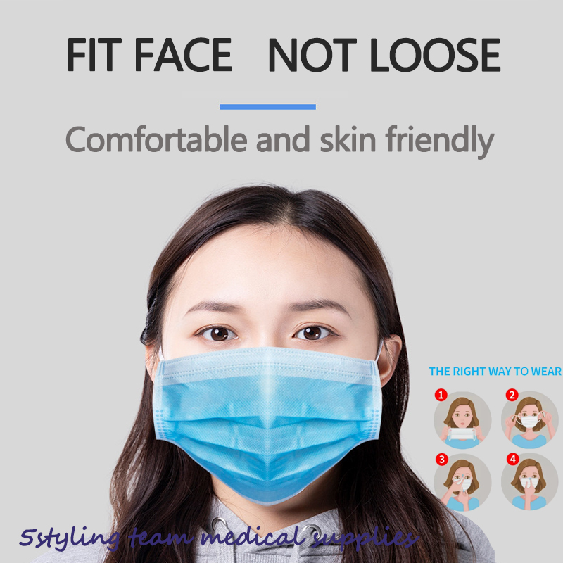 Polgári maszk gyártója spot maszk háromrétegű nem szőtt olvadt fúvott ruhával védő porálló eldobható maszk