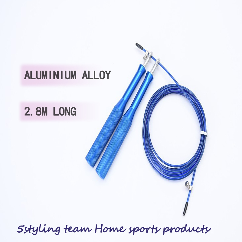 Factory Direct Kötél átugrott sportág fitnesz kötél, átugrott alumínium ötvözet markolata, acél drótkötél