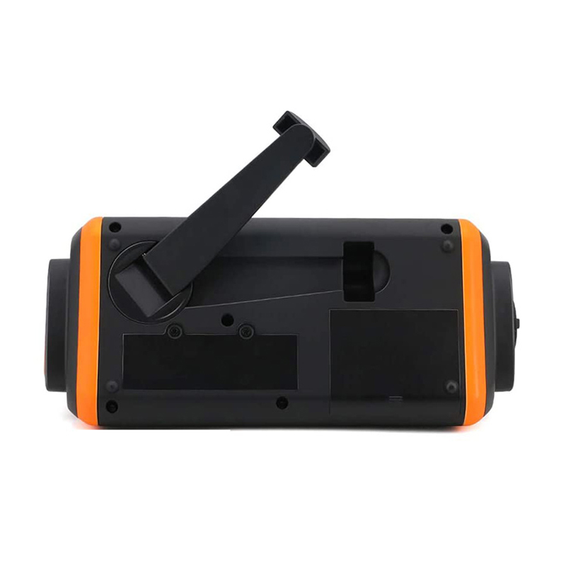 LCD digitális vészhelyzeti időjárási rádió, napelemes kézifék AM \/ FM NOAA rádió LED-es zseblámpával, AUX-beépített zenelejátszóval, 4000 mAh-os tápegység mobiltelefon-töltőhöz és SOS riasztáshoz