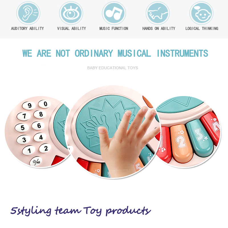 Gyerekzene, világítás, tapéta, elektronikus orgona, telefon, dob, gyermekdall, oktatási érzék, gyermekek korai nevelési játékai