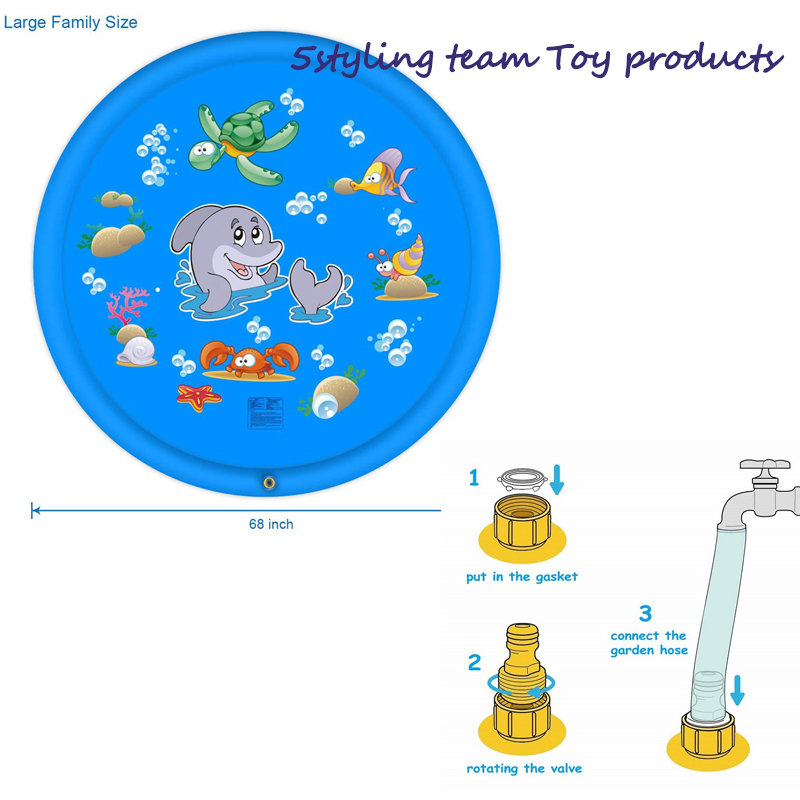 Vízi permet lábtörlő kültéri kerti lábtörlő gyermekek vízi játékokkal játszanak delfin vízpermet matrac szörf szivárványvíz csúszda