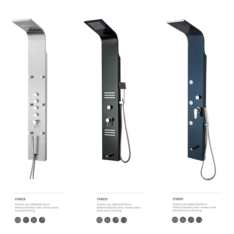 Rozsdamentes acél zuhanypanel CF8025, Fürdőszoba zuhanypanelek, Masszázs zuhany