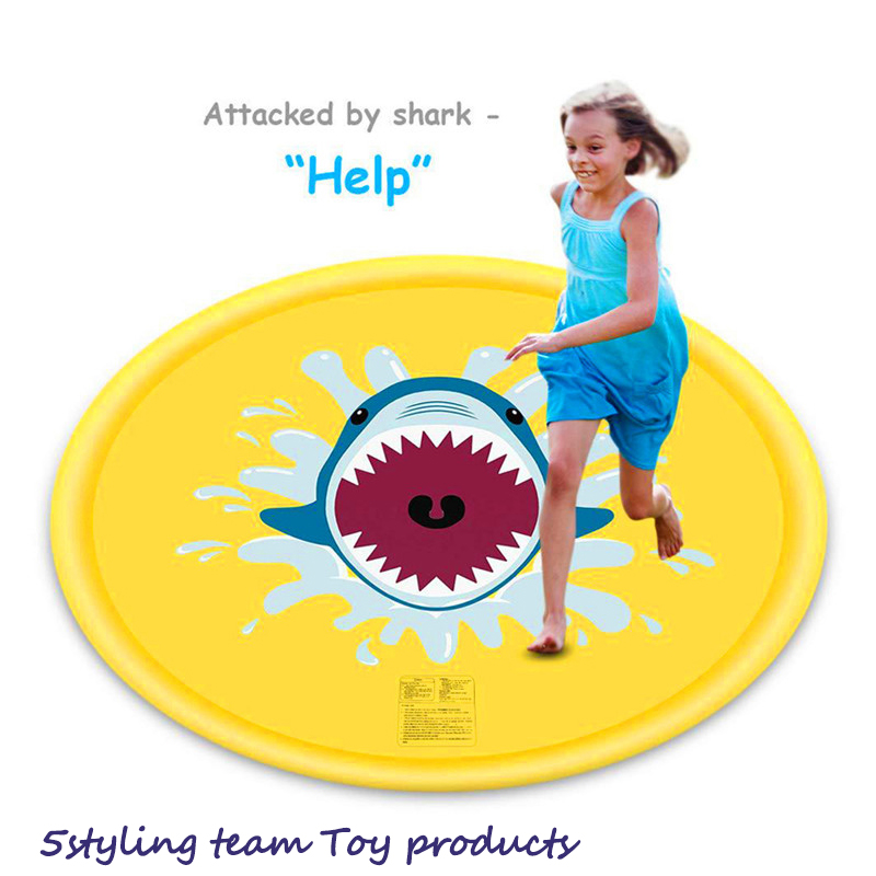 Vízi permet lábtörlő kültéri kerti lábtörlő gyermekek vízi játékokkal játszanak delfin vízpermet matrac szörf szivárványvíz csúszda