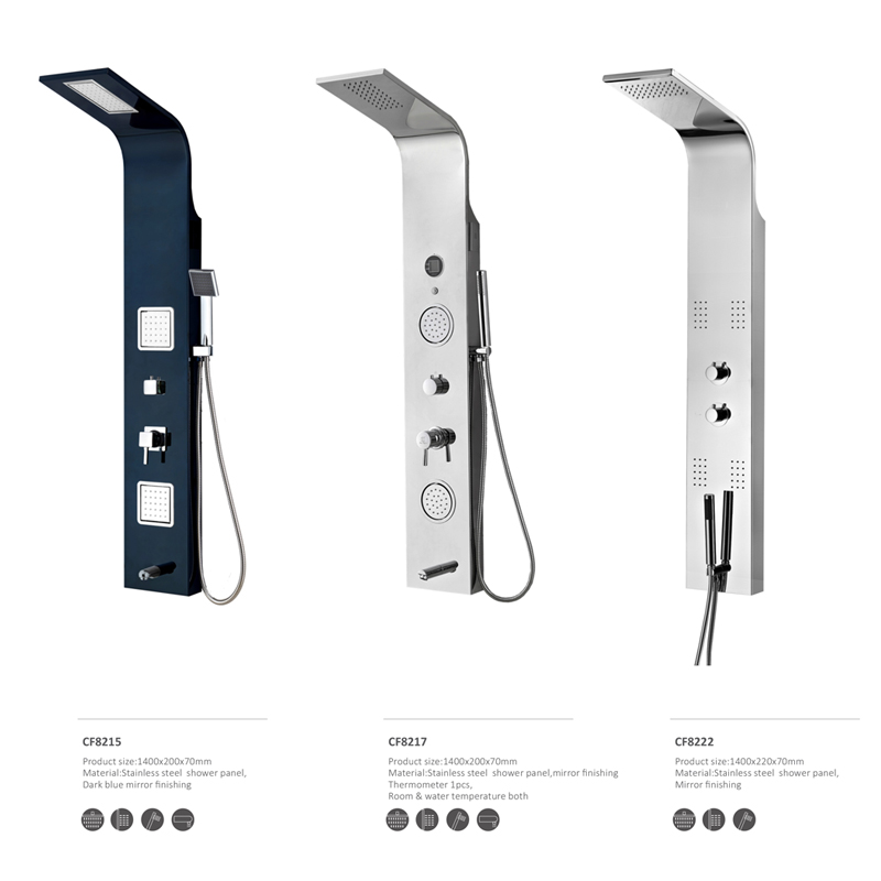 Rozsdamentes acél zuhanypanel CF8221, Fürdőszoba zuhanypanelek, Masszázs zuhany